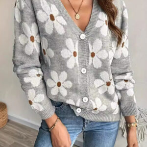 Fitted Long Sleeve Knit Cardigan